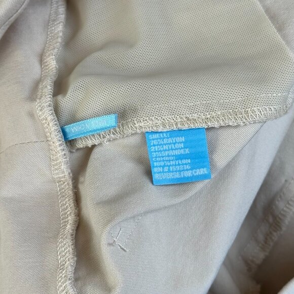 J McLaughlin Masie Slim Pull On Pants Size 14 Stretch Career Khaki Tan Tapered - Picture 7 of 8